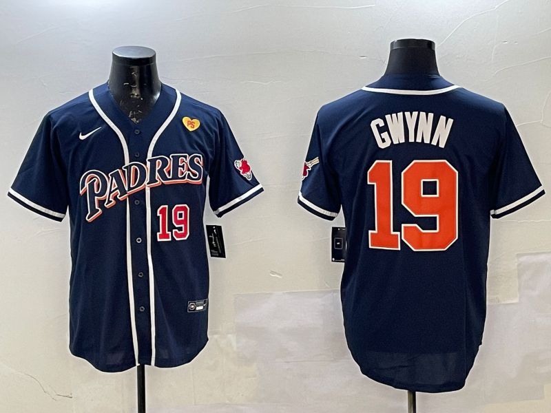 Men San Diego Padres #19 Gwynn Blue Throwback Game 2025 Nike MLB Jersey style 7->san diego padres->MLB Jersey